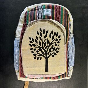 Handmade Hemp Backpack – Tree of Life Design